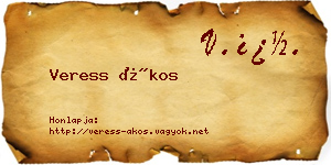 Veress Ákos névjegykártya